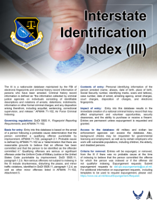 CJIC III 信息表